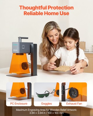 VEVOR Φορητός Χαράκτης Λέιζερ 12W, Ταχύτητα 5000 mm/s, Χάραξη Ακριβ...