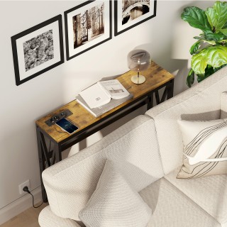 HOMCOM Βιομηχανικού Στυλ Κονσόλα Εισόδου με Πρίζες και USB Ξύλο και... HOMCOM Βιομηχανικού Στυλ Κονσόλα Εισόδου με Πρίζες και USB Ξύλο και...