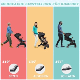 Costway Πτυσσόμενο καροτσάκι με ρυθμιζόμενη πλάτη, σκίαστρο και πο... Costway Πτυσσόμενο καροτσάκι με ρυθμιζόμενη πλάτη, σκίαστρο και πο...