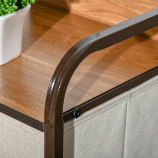 HOMCOM Κομψή Συρταριέρα με 4 Πτυσσόμενα Συρτάρια Υφάσματος και Κατα...