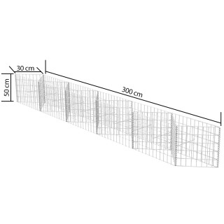 BAKAJI Γαλβανισμένο Ατσάλινο Γκαμπιόν Κήπου 300x30x50εκ 02001586