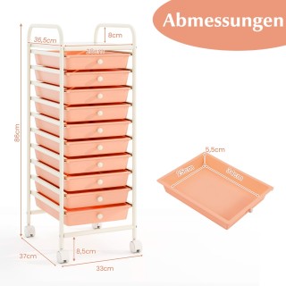 Costway Πολυχρωμοί Ρολλβάνγκεν με 10 Συρτάρια 33 x 37 x 86 εκ. HW52... Costway Πολυχρωμοί Ρολλβάνγκεν με 10 Συρτάρια 33 x 37 x 86 εκ. HW52...