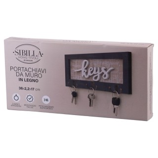 Galileo Διακοσμητικός Ξύλινος Κλειδοθήκης Τοίχου από MDF 36x22x17 c...