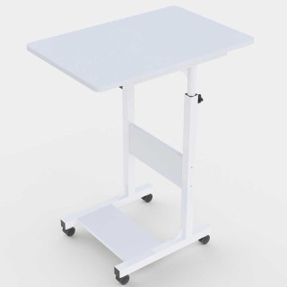 BAKAJI Ρυθμιζόμενο Τραπέζι Γραφείου Υπολογιστή με Ρόδες Λευκό για ... BAKAJI Ρυθμιζόμενο Τραπέζι Γραφείου Υπολογιστή με Ρόδες Λευκό για ...