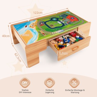 Costway Σετ παιχνιδιού τρένου 100 τεμαχίων από ξύλο με αναστρέψιμη... Costway Σετ παιχνιδιού τρένου 100 τεμαχίων από ξύλο με αναστρέψιμη...