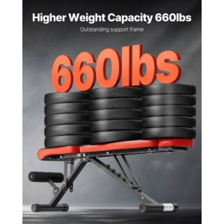 VEVOR Πτυσσόμενος Πάγκος Βαρών για Γυμναστική στο Σπίτι XLYLDZDSNJC...