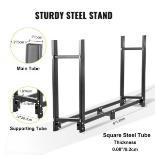 VEVOR Σχάρα Καυσόξυλων 6ft με Κάλυμμα & Εργαλεία Τζακιού  DCJJCK6YC...