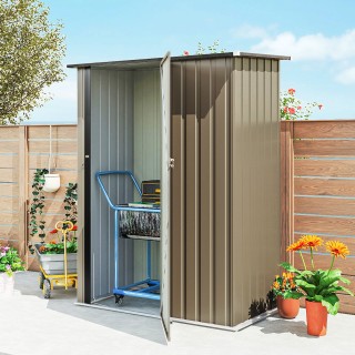 Outsunny Μεταλλική Αποθήκη Εργαλείων με Κεκλιμένη Οροφή και Κλειδωμ...