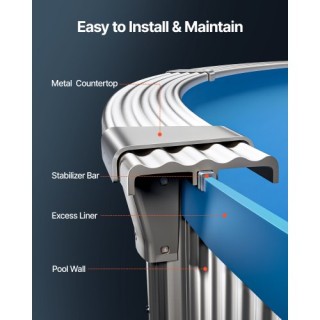 VEVOR Επένδυση Πισίνας Οβάλ 22 x 12.3ft Overlap 52in Ύψος Τοίχου YC... VEVOR Επένδυση Πισίνας Οβάλ 22 x 12.3ft Overlap 52in Ύψος Τοίχου YC...