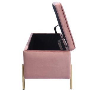 BAKAJI  Κασετίνα Πουφ Αποθηκευτικός Πάγκος Σκαμπό Υποπόδιο από Ροζ ...
