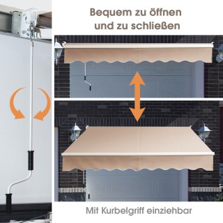 Costway Αναδιπλούμενη Τέντα Αλουμινίου για Βεράντα 245 x 200 cm Μπε... Costway Αναδιπλούμενη Τέντα Αλουμινίου για Βεράντα 245 x 200 cm Μπε...