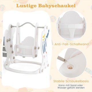 Costway  Σετ Τσουλήθρας και Κούνιας για Μικρά Παιδιά 4-σε-1 με Μπασ...