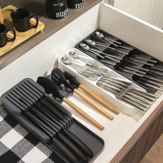 Galileo Λευκός οργανωτής μαχαιροπήρουνων Portaposate για συρτάρι με...