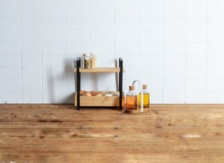 Μεταλλική Ραφιέρα με 2 Καλάθια 30 x 14 x 30 cm Μπαμπού & Μαύρο 1901... Μεταλλική Ραφιέρα με 2 Καλάθια 30 x 14 x 30 cm Μπαμπού & Μαύρο 1901...