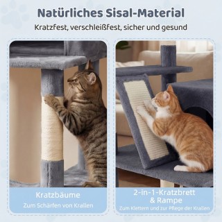 Costway Πολυεπίπεδο ονυχοδρόμιο γάτας 158 εκ. με πλατφόρμα, σπηλιά,...