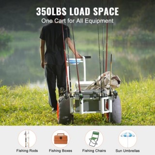 VEVOR Καρότσι Παραλίας για Ψάρεμα, 350 lbs, 16 Ρόδες για Άμμο, Αλου... VEVOR Καρότσι Παραλίας για Ψάρεμα, 350 lbs, 16 Ρόδες για Άμμο, Αλου...