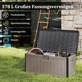 Costway Αδιάβροχη Κιβωτός Κήπου 378L με Κλειδαριά - Ιδανική για Μα... Costway Αδιάβροχη Κιβωτός Κήπου 378L με Κλειδαριά - Ιδανική για Μα...