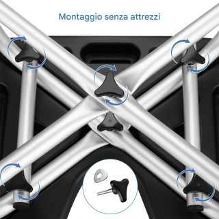 BAKAJI Ρυθμιζόμενη Καρέκλα Ντους Μπάνιου από Αλουμίνιο με Χειρολαβέ...