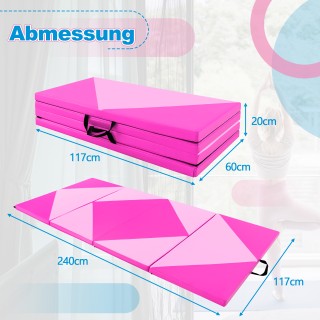 Costway Πτυσσόμενο Στρώμα Γυμναστικής 240 x 117 x 5 cm με Υψηλής Πυ...