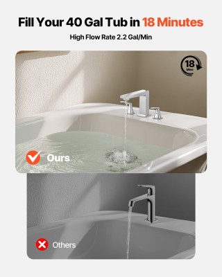 VEVOR Αναμεικτήρας Ρωμαϊκής Μπανιέρας, Ασημί, 7.09 x 1.97 x 8.07 ίν...