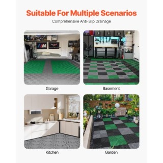 VEVOR Διασυνδεόμενα Πλακάκια Δαπέδου Αποστράγγισης 12” x 12” Μαξιλά...