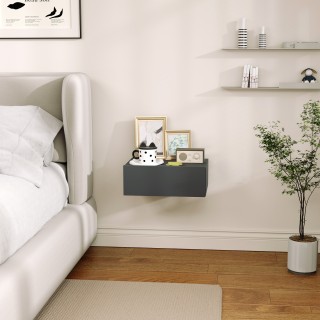 HOMCOM  Μοντέρνο Επιτοίχιο Κομοδίνο με Συρτάρι, από Ξύλο, 40x30x15 ...