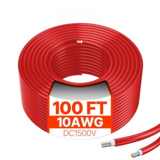 VEVOR Καλώδιο Προέκτασης Ηλιακού Πάνελ 100FT 10AWG Αδιάβροχο Κόκκιν...