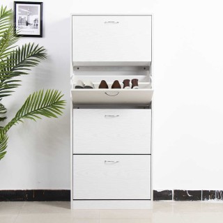 BAKAJI  Παπουτσοθήκη 4 Πόρτες Ράφια Διπλού Βάθους Ξύλο MDF 63x24x15...