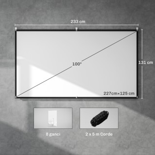 HOMCOM Οθόνη Προβολέα 100 16:9 HD 4K/8K, Πτυσσόμενη και Φορητή, Αντ... HOMCOM Οθόνη Προβολέα 100 16:9 HD 4K/8K, Πτυσσόμενη και Φορητή, Αντ...