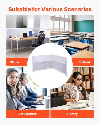 VEVOR Διαχωριστικά Γραφείου με Παράθυρα Ακρυλικού, 2-Pack, 1.83m x ...