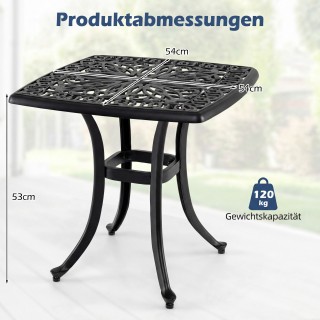 Costway Βοηθητικό τραπέζι μπαλκονιού από χυτό αλουμίνιο με οπή ομπρ...