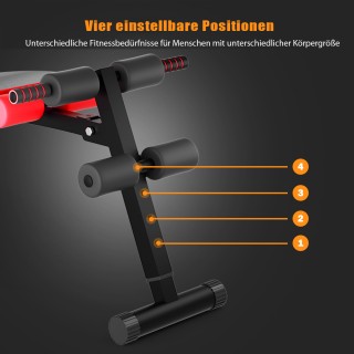 Costway Πτυσσόμενος Πάγκος Κοιλιακών έως 200kg - Ρυθμιζόμενος Κόκκι...