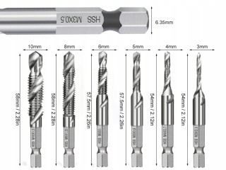 Verk Group Σετ 6 Τρυπάνια Συμπαγούς Υψηλότατης Ταχύτητας Χάλυβα (HS...