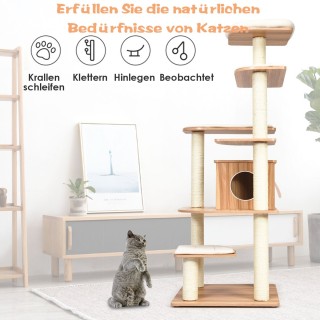 Costway Πολυεπίπεδο Ονυχοδρόμιο Γάτας με Φυσικό Σχέδιο και Σταθερή... Costway Πολυεπίπεδο Ονυχοδρόμιο Γάτας με Φυσικό Σχέδιο και Σταθερή...