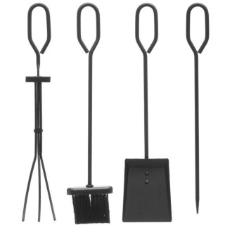 BAKAJI Σετ 4 Αξεσουάρ για Τζάκι με Βάση Στήριξης από Μαύρο Σφυρήλα... BAKAJI Σετ 4 Αξεσουάρ για Τζάκι με Βάση Στήριξης από Μαύρο Σφυρήλα...