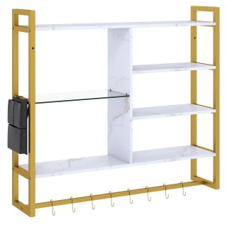 Costway Κρεμαστό ράφι τοίχου 6 επιπέδων με 8 γάντζους S και πλαϊνή ... Costway Κρεμαστό ράφι τοίχου 6 επιπέδων με 8 γάντζους S και πλαϊνή ...