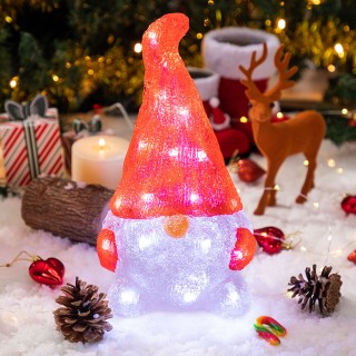 BAKAJI  Γνώμος Φολέττο Φιγούρα Ακρυλική Χριστουγεννιάτικη 24 LED Φω...