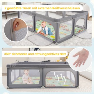 Costway  Παιδικό πάρκο με 50 μπάλες, 2 πόρτες, αναπνεύσιμο δίχτυ κα...