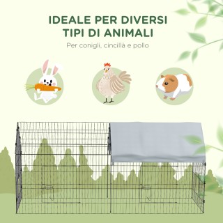 PawHut Εξωτερικό και Εσωτερικό Κλουβί Κουνελιών σε Σχήμα Σπιτιού με... PawHut Εξωτερικό και Εσωτερικό Κλουβί Κουνελιών σε Σχήμα Σπιτιού με...