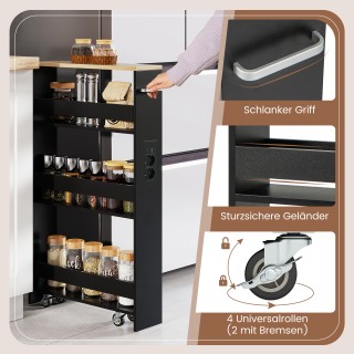 Costway Καροτσάκι αποθήκευσης 13 εκατοστών, 4 επιπέδων, σε μαύρο χρ... Costway Καροτσάκι αποθήκευσης 13 εκατοστών, 4 επιπέδων, σε μαύρο χρ...