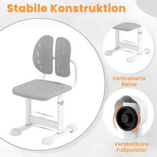 Costway Ρυθμιζόμενη Καρέκλα Μελέτης με Διπλή Πλάτη για Παιδιά σε Γκ...