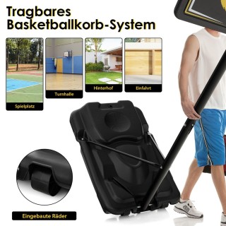 Costway  Φορητή και Ρυθμιζόμενη Μπασκέτα Εξωτερικού Χώρου με Ανθεκτ...