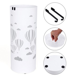 BAKAJI Στρογγυλή βάση ομπρελοθήκης από λευκό σίδερο με δίσκο συλλο... BAKAJI Στρογγυλή βάση ομπρελοθήκης από λευκό σίδερο με δίσκο συλλο...