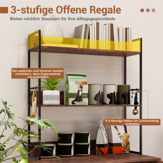 Costway Συμπαγές Έπιπλο για Άμμο Γάτας με Βιβλιοθήκη και Είσοδο σε ...