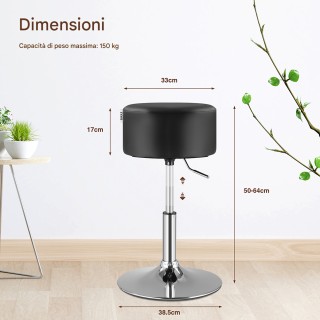 BAKAJI Περιστρεφόμενο Μαύρο Σκαμπό Μακιγιάζ με Άνετο Κάθισμα, Αντοχ... BAKAJI Περιστρεφόμενο Μαύρο Σκαμπό Μακιγιάζ με Άνετο Κάθισμα, Αντοχ...