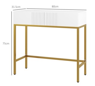 HOMCOM Μοντέρνα Κονσόλα Εισόδου με 2 Συρτάρια και Χρυσά Πόδια, 80x3... HOMCOM Μοντέρνα Κονσόλα Εισόδου με 2 Συρτάρια και Χρυσά Πόδια, 80x3...