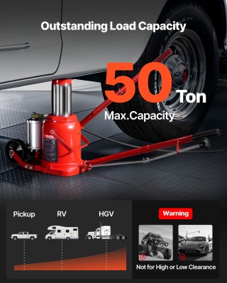 VEVOR Υδραυλικός Αερότονος Γρύλος 50 Τόνων για Αυτοκίνητα και Φορτη...