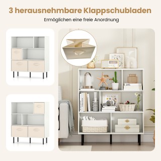 Costway Λευκή Βιβλιοθήκη 6 Κυβικών με 3 Αποσπώμενα Πτυσσόμενα Υφασμ... Costway Λευκή Βιβλιοθήκη 6 Κυβικών με 3 Αποσπώμενα Πτυσσόμενα Υφασμ...