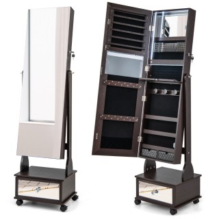 Costway Πολυλειτουργική Ντουλάπα Κοσμημάτων 3-σε-1 με Καθρέφτη Σώμ... Costway Πολυλειτουργική Ντουλάπα Κοσμημάτων 3-σε-1 με Καθρέφτη Σώμ...