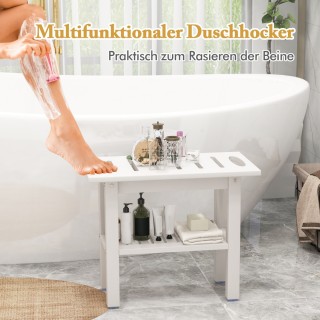 Costway Αδιάβροχο και Ανθεκτικό Σκαμπό Ντους HDPE με Ρυθμιζόμενη Απ...